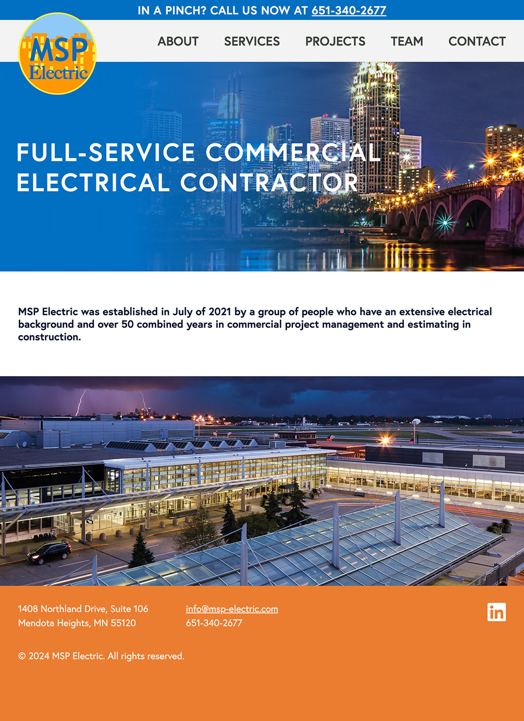 MSP Electric homepage