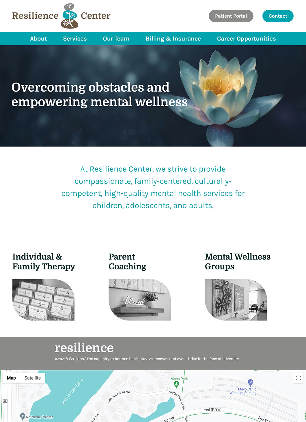 Resilience Center homepage